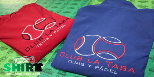 Bordado Cazadoras Deporte Club La Taba de Pádel y Tenis | The Green Copy SHIRT | Villanueva de la Cañada MADRID | Bordado Textil |