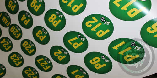 Impresión de Pegatinas Adhesivas para Competición de Coches y Motos | The Green Copy SHIRT| Villanueva de la Cañada MADRID | 918157760 |