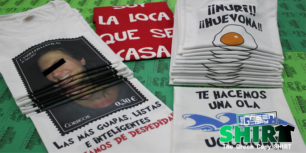 impresión de camisetas para Despedidas de Soltero y Soltera Nuria Serigrafía imprimir Villanueva de la Cañada MADRID The Green Copy