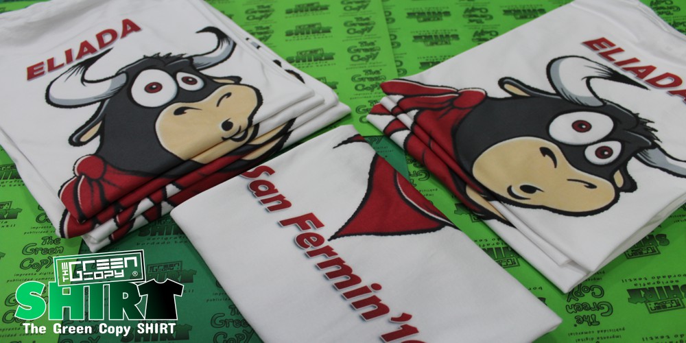 impresión de camisetas The Green Copy SHIRT para fiestas de san fermines imprimir sudaderas Villanueva MADRID camisetas@thegreencopy.com 