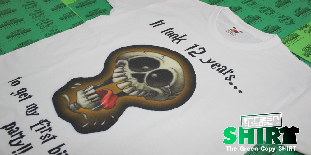 The Green Copy impresión de camisetas feliz 12 cumpleaños imprimir serigrafía digital de camisetas Villanueva de la Cañada MADRID