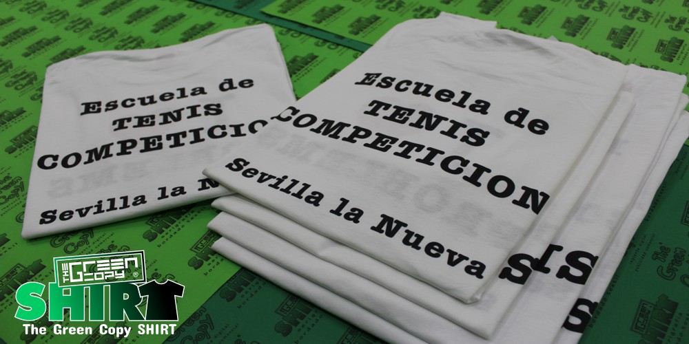 The Green Copy impresión de camisetas para club escuela de tenis competicion sevilla madrid imprimir serigrafía Villanueva de la Cañada MADRID