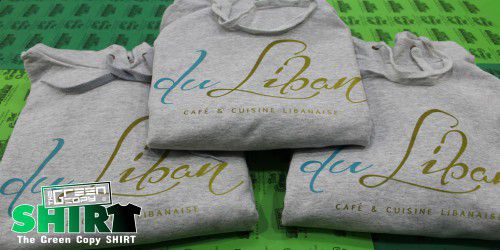 Impresión de Sudaderas Serigrafía para Du Liban Cafe and Cuisine Libanaise | The Green Copy SHIRT| Villanueva de la Cañada MADRID | 918157760 |