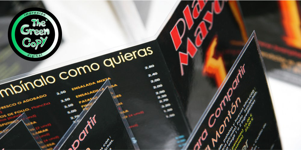 impresión de cartas para hostelería | Tienda Local para imprimir cartas para restaurantes | Madrid Villanueva de la Cañada | Tlf. 918157760 |