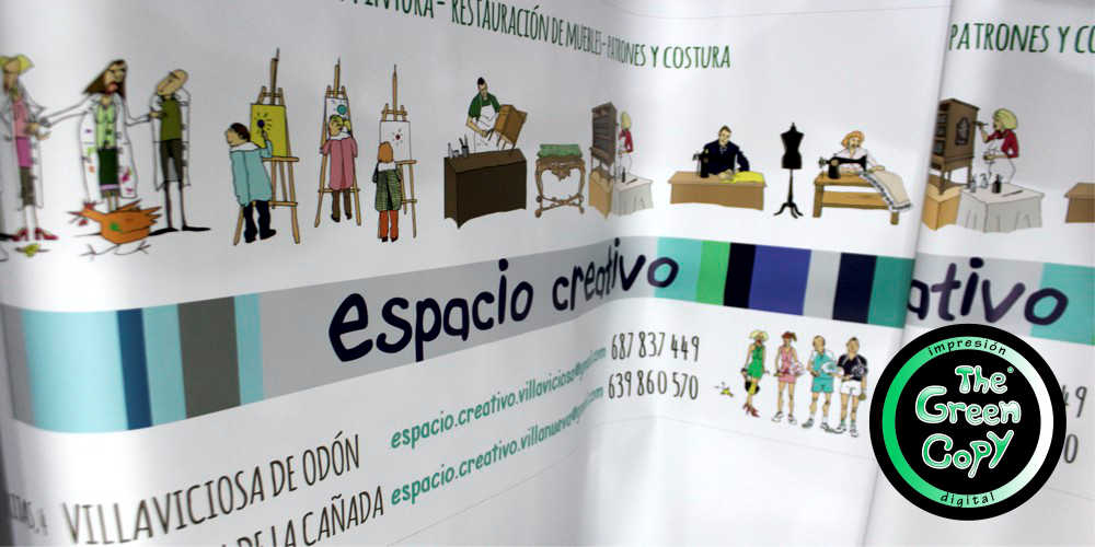 Imprimir LONAS Baratas y CARTELES para Espacio Creativo en nuestra TIENDA entrega rápida MADRID Quijorna