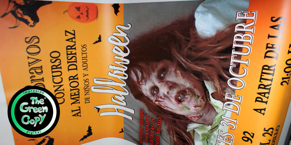 Imprimir LONAS Baratas y CARTELES para Halloween en nuestra TIENDA entrega rápida MADRID Sevilla la Nueva