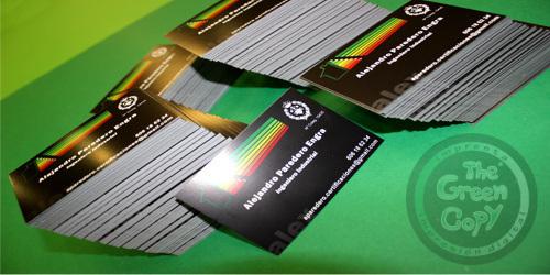 Impresión Tarjetas de Visita para Alejandro Ingeniero Industrial | The Green Copy SHIRT| Villanueva de la Cañada MADRID | 918157760 |