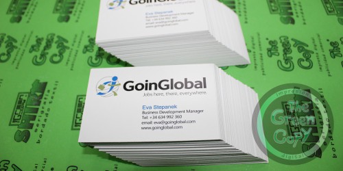 Impresión Tarjetas de Visita para Goin Global | The Green Copy SHIRT| Villanueva de la Cañada MADRID | 918157760 |