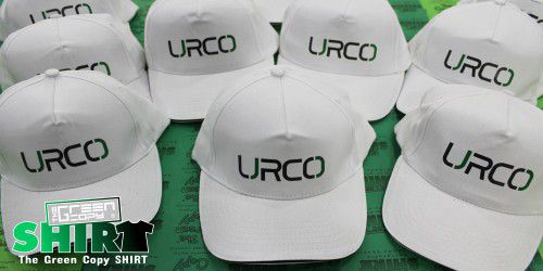 Impresión y Bordado de Gorras para Urco Construcciones. En Villanueva de la Cañada, Brunete, Majadahonda, Las Rozas. The Green Copy SHIRT