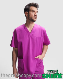 Impresión de Pijama Laboral Personalizado ROLY PANACEA UNISEX - Serigrafía de Camisola DTG DTF en Madrid