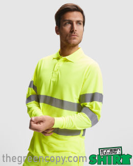 Impresión de Polo Laboral Personalizado ROLY POLARIS UNISEX MANGA LARGA - Serigrafía de Polo DTG DTF en Madrid