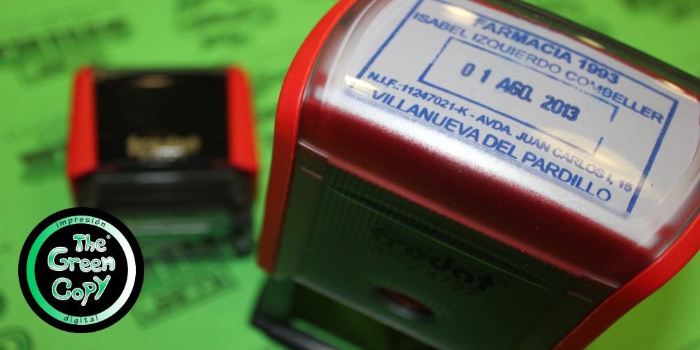 sellos de caucho automáticos manuales selladores con fecha | Majadahonda Villanueva MADRID | The Green Copy
