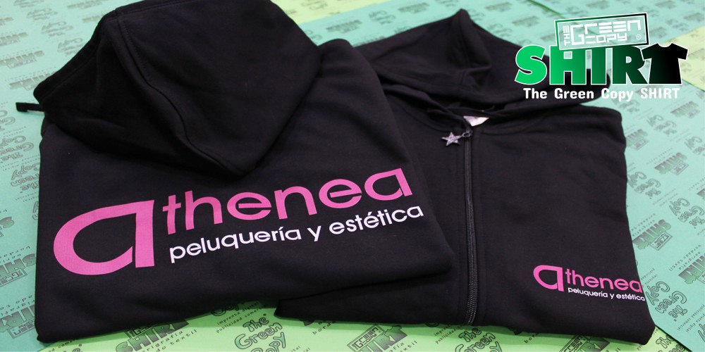 impresión de camisetas para peluquería estética athenea relax fitness gym belleza gimnasios serigrafía imprimir Villanueva de la Cañada MADRID