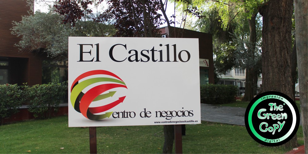 impresión exterior vinilo chapas placas metacrilato para centro de negocios | Majadahonda Villanueva MADRID | The Green Copy